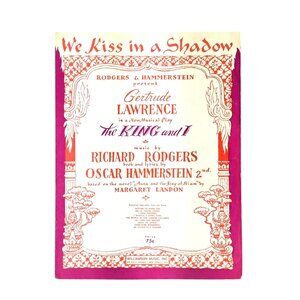 Vintage Sheet Music We Kiss In A Shadow Rodgers Hammerstein The King And I 1951
